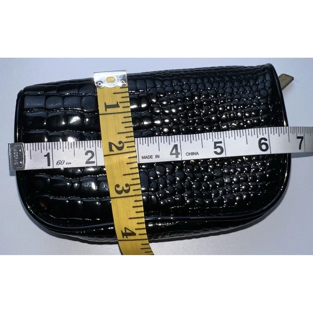 Elizabeth Arden Black Faux Leather Makeup Pouch Bag